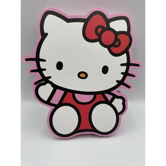 New Waving Hello Kitty In Red & Pink Wood Wall Home Decor Sign - Picture 1 of 8